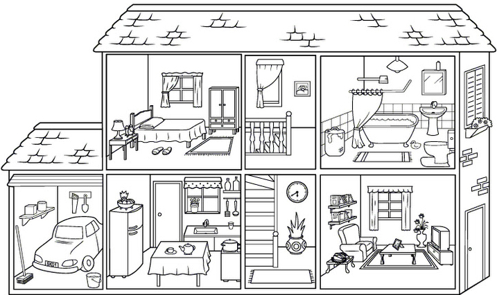 Desenho de Casa | Casa para colorir, Plantas de casas, Casas